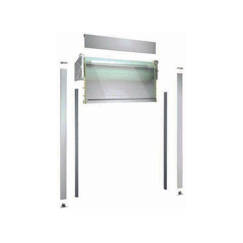 Conjunto esteira/persiana em vidro REHAU C-Box 314485 + 702835, perfil c/50 preto, p/painéis de 16, L.600 x A.1500 mm