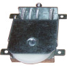 Rolete inferior roda macho fina 2,5 mm 1335 para porta de roupeiro, chapa de ferro galvanizado, grande
