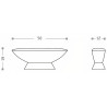 Puxador atual, cogumelo oval Sofima 658, zamak cromado mate, 1 furo, A.19 x C.50 x L.12 mm
