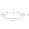 Puxador atual, asa ponte Sofima 397, zamak bronze, 2 furos distância 128, Ø.11 x A.35 x C.166 mm