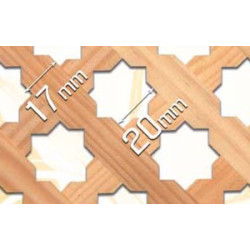 Placa decorativa plana E-12 estrela, madeira de pinho, C.2184 x L.852 x E.5 mm