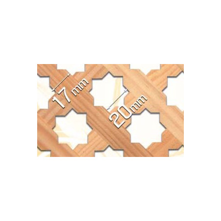 Placa decorativa plana E-12 estrela, madeira de pinho, C.2184 x L.852 x E.5 mm