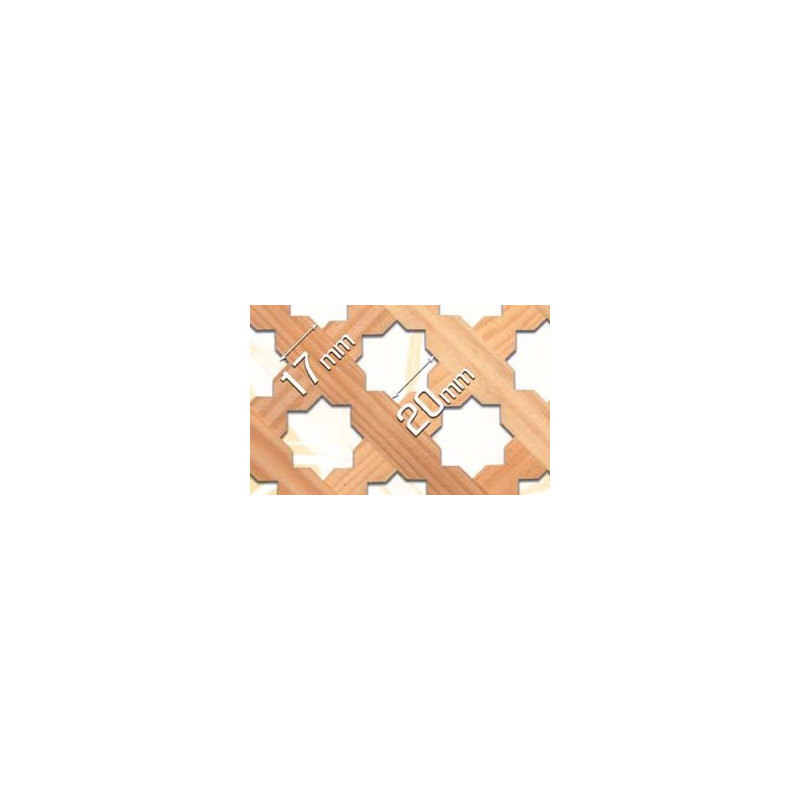 Placa decorativa plana E-12 estrela, madeira de faia, C.2184 x L.852 x E.5 mm