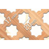 Placa decorativa plana E-12 estrela, madeira de faia, C.2184 x L.852 x E.5 mm