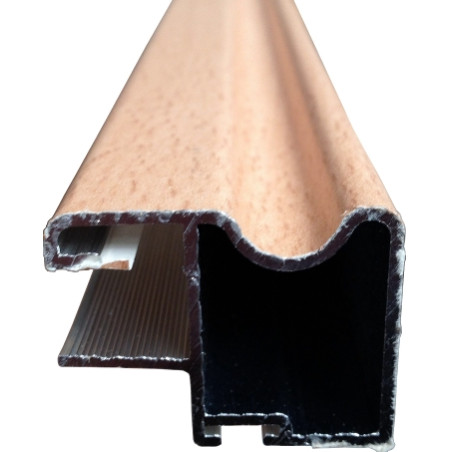 Perfil calha puxador 11734/14987, alumínio cromado mate, para porta de roupeiro com 10 mm