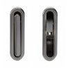 Puxador clássico, concha oval embutir com patilha Sofima 1228, zamak níquel escovado, C.52 x L.14,5 x A.12 mm