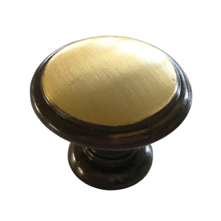 Puxador clássico, cogumelo redondo, zamak oxidado bronze, 1 furo, Ø.30 x A.24 mm