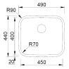 Lava louça RODI LAGUNA, uma pia sem escorredor, inox polido, aplicação inferior, 490 x 440, MOD.600 mm