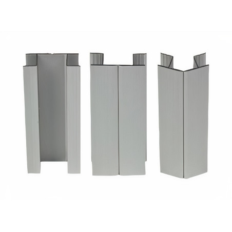 Canto flexível p/rodapé de cozinha SCILM 1357, plástico PVC revestido a alumínio, A.120 mm