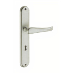 Puxador espelho alto rectangular c/manete curva Sofima 481, zamak cromado, P.55 x L.40/110 x A.238 mm (entrada de chave yale)