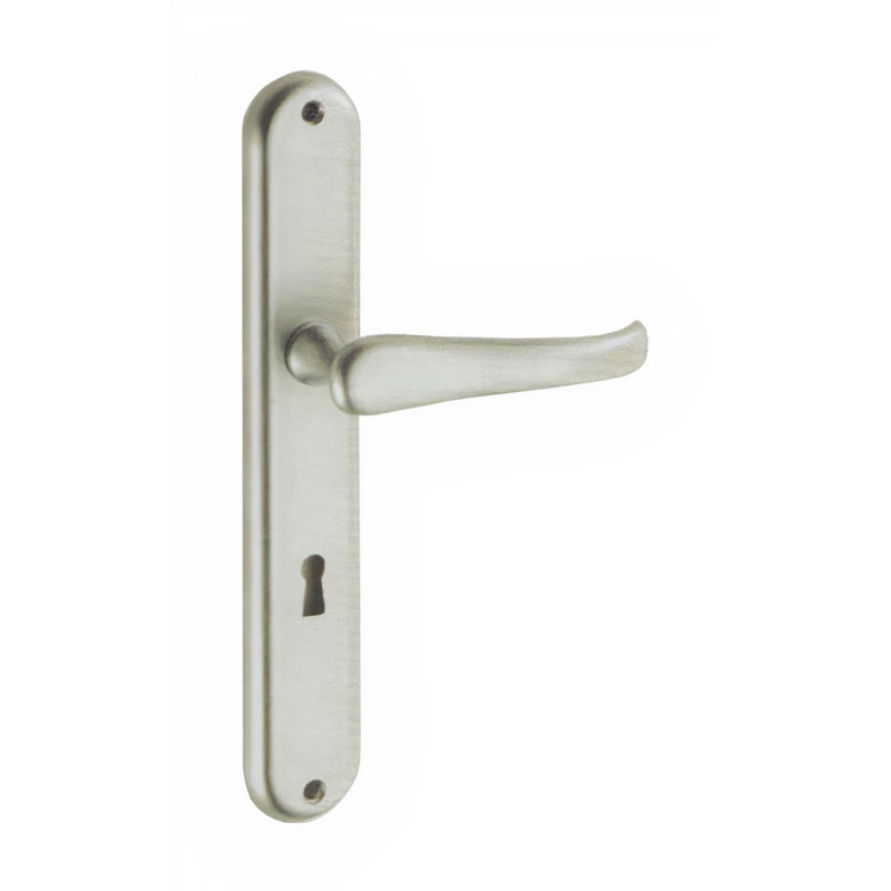 Puxador espelho alto rectangular c/manete curva Sofima 481, zamak cromado, P.55 x L.40/110 x A.238 mm (entrada de chave yale)