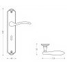 Puxador rústico, espelho alto rectangular c/manete curva Sofima 841, latão bronze, P.55 x L.46/115 x A.242 mm
