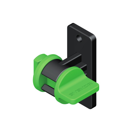 Puxador atual perfil, jogo suporte GOLAFIX p/perfil gola Monza, plástico preto/verde