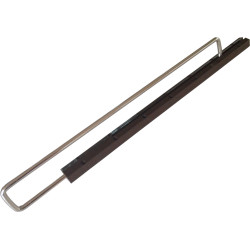Cabide para roupeiro, extensível tipo trombone, cromado com base em plástico branco, profundidade 300 mm