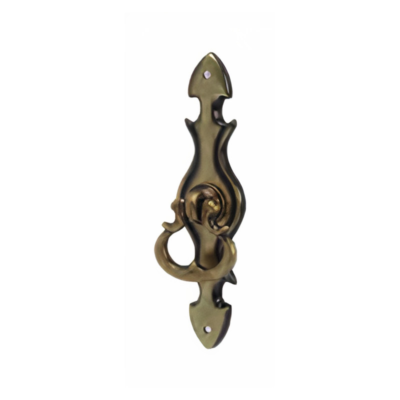 Puxador rústico, espelho c/pingente argola Sofima 156, zamak bronze, A.85 x L.25 mm