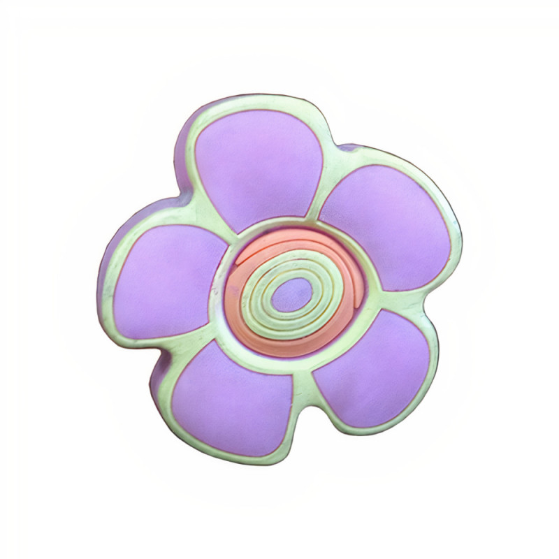 Puxador criança, flor Nesu 683GI, borracha rosa/amarela, 1 furo, Ø.44 mm