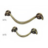 Puxador rústico, asa Sofima 615, zamak bronze, 2 furos distância 64, C.85 x A.17 mm