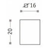 Puxador atual, quadrado rectangular Sofima 772, zamak níquel escovado, 1 furo, A.20 x 16 x 16 mm