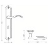 Puxador rústico, espelho alto rectangular c/manete curva Sofima 491, zamak niquelado preto, P.60,5 x L.45/112 x A.246 mm
