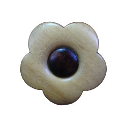Puxador natureza, flor Nesu 423AZ, madeira azul/botão roxo, Ø.44 mm