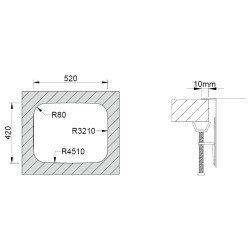 Lava louça RODI BELEM, uma pia sem escorredor, inox polido, aplicação superior ou á face, 540 x 440, MOD.600 mm