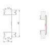 Canto flexível p/rodapé de cozinha SCILM 1357, plástico PVC revestido a alumínio, A.120 mm