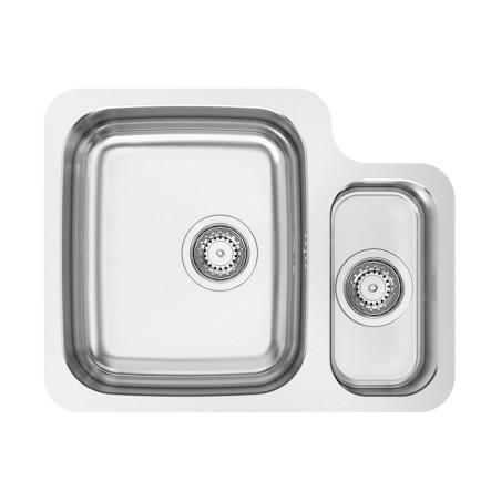 Lava louça RODI DUO 60, duas pias sem escorredor esquerdo, inox polido, aplicação inferior, 571 x 450, MOD.600 mm