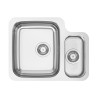 Lava louça RODI DUO 60, duas pias sem escorredor esquerdo, inox polido, aplicação inferior, 571 x 450, MOD.600 mm