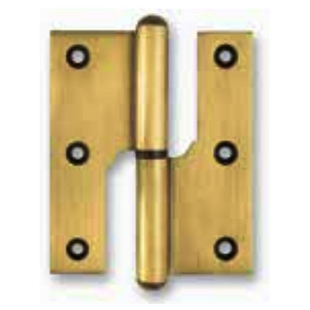 Dobradiça balanço lisa Sofima 253 para porta, latão lacado, 4", A.100 x L.46 x E.3 mm, esquerda