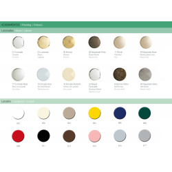 Puxador rústico, espelho redondo c/bola pequena Sofima 455, zamak branco/latonado, A.34 x Ø.32 mm