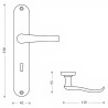 Puxador espelho alto rectangular c/manete curva Sofima 481, zamak latonado, P.55 x L.40/110 x A.238 mm