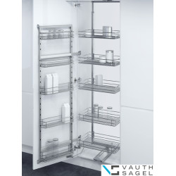 Conjunto 5 cestos interior + 5 porta para despenseiro VAUTH-SAGEL VS TAL Gate Pro, Saphir cromado, MOD.600 mm
