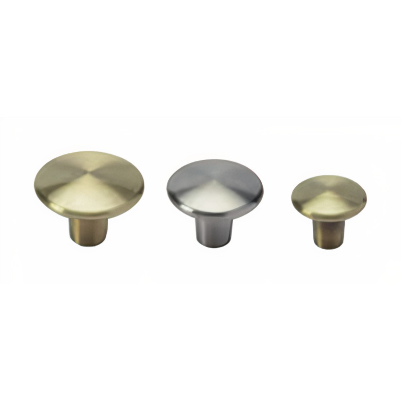 Puxador atual, cogumelo redondo Sofima 1205, zamak níquel escovado, 1 furo, A.23 x Ø.30 mm