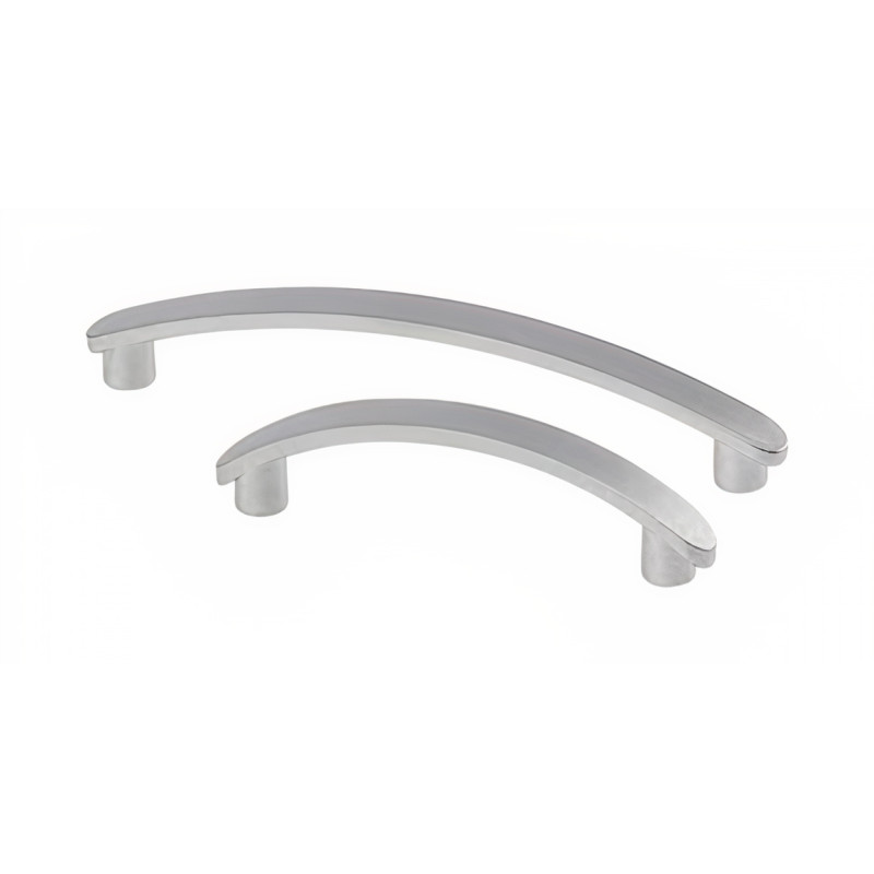Puxador atual, asa ponte Sofima 705, zamak cromado mate, 2 furos distância 64, A.20 x L.8 x C.78 mm