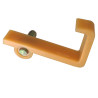 Suporte de prateleira c/garra comprida Artimol, plástico castanho, perno zincado Ø.5 x C.9, A.41, p/prateleira até 16 mm