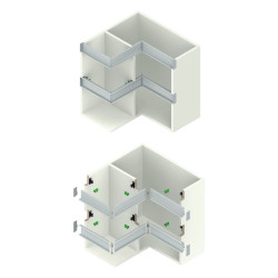 Puxador atual perfil, canto interior p/perfil gola C Monza, plástico prata mate, A.70 mm