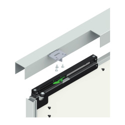 Kit amortecedor p/porta de roupeiro Easy Soft Terra S85, p/calha L.85 x A.40, p/placa E.16-19 mm, 15-25 Kg