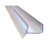 Perfil vedante com aba, plástico transparente, para rodapé com 16, aba 7, A.10 x L.EXT.19/INT.16 x C.3600 mm