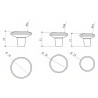 Puxador atual, cogumelo redondo Sofima 1205, zamak níquel escovado, 1 furo, A.23 x Ø.30 mm