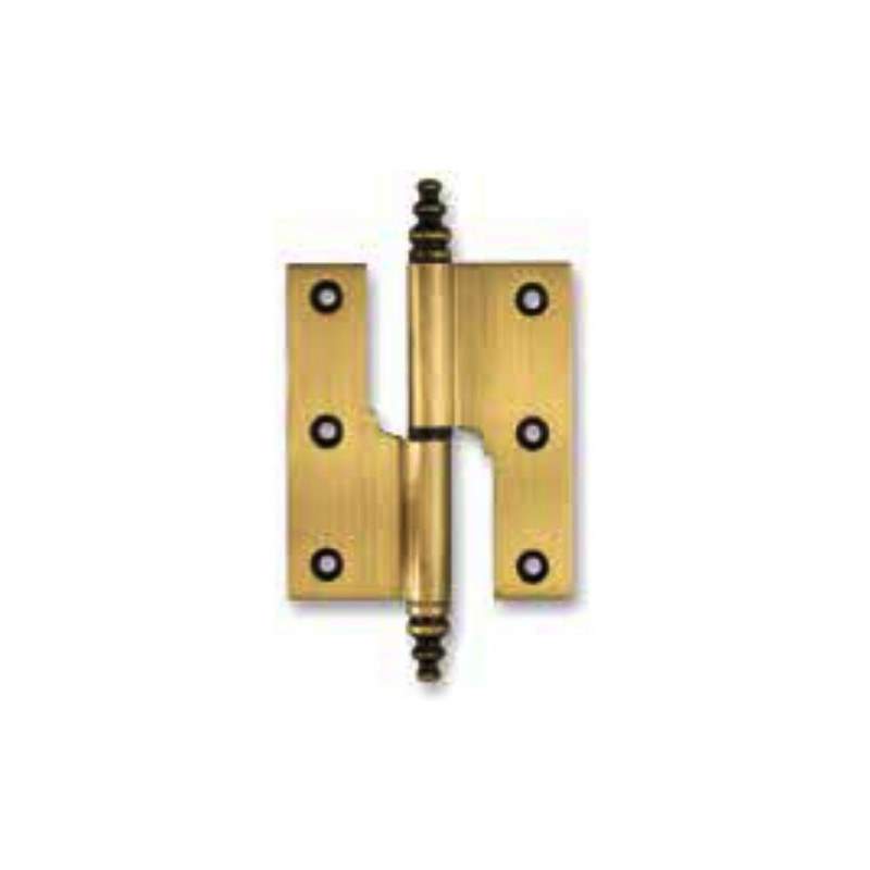 Dobradiça balanço com carrapeta Sofima 276 para porta, latão lacado, 3", A.75 x L.36 x E.2,8 mm, esquerda