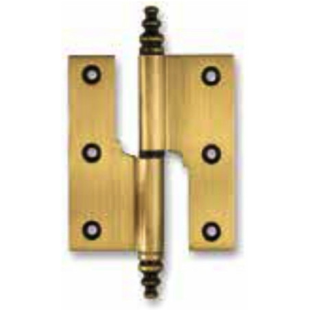 Dobradiça balanço com carrapeta Sofima 276 para porta, latão lacado, 3", A.75 x L.36 x E.2,8 mm, esquerda