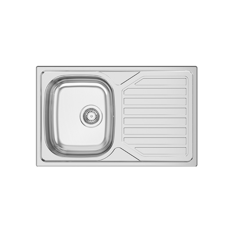 Lava louça RODI OKIO LINE 80, uma pia lateral com escorredor reversível, inox polido, encastrar, 800 x 500, MOD.450 mm