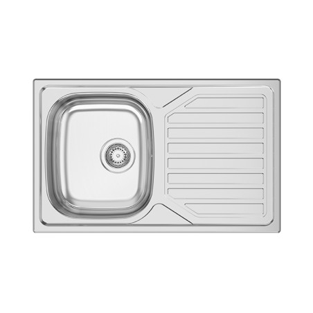 Lava louça RODI OKIO LINE 80, uma pia lateral com escorredor reversível, inox polido, encastrar, 800 x 500, MOD.450 mm