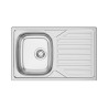 Lava louça RODI OKIO LINE 80, uma pia lateral com escorredor reversível, inox polido, encastrar, 800 x 500, MOD.450 mm