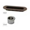 Puxador atual, concha oval embutir Sofima 1261, zamak níquel escovado, 2 furos distância 96, C.118 x L.36 x A.12 mm