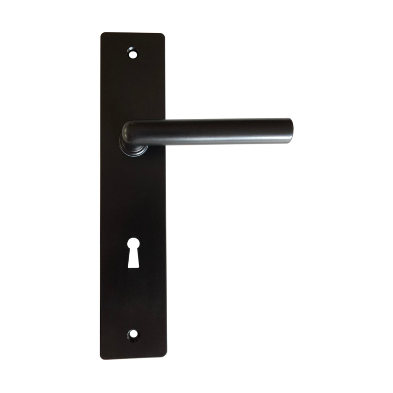 Puxador espelho alto rectangular c/manete redonda Sofima 441, zamak lacado preto, Ø.15 x P.50,2 x L.45/100 x A.220 mm