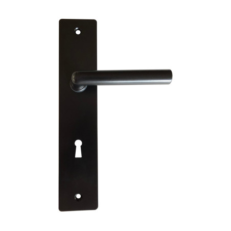 Puxador espelho alto rectangular c/manete redonda Sofima 441, zamak lacado preto, Ø.15 x P.50,2 x L.45/100 x A.220 mm