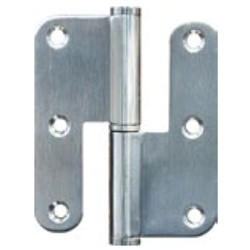 Dobradiça balanço cantos redondos P29 para porta, inox, 3,5", 90 x 75 x 2,5 mm, esquerda