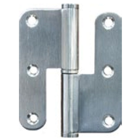 Dobradiça balanço cantos redondos P29 para porta, inox, 3,5", 90 x 75 x 2,5 mm, esquerda