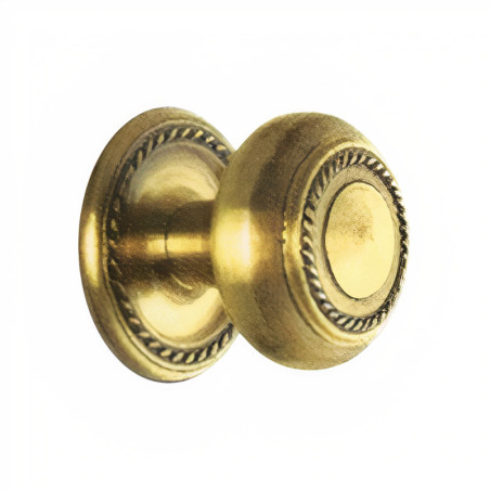 Puxador rústico, espelho redondo c/bola pequena Sofima 455, zamak bronze, A.34 x Ø.32 mm
